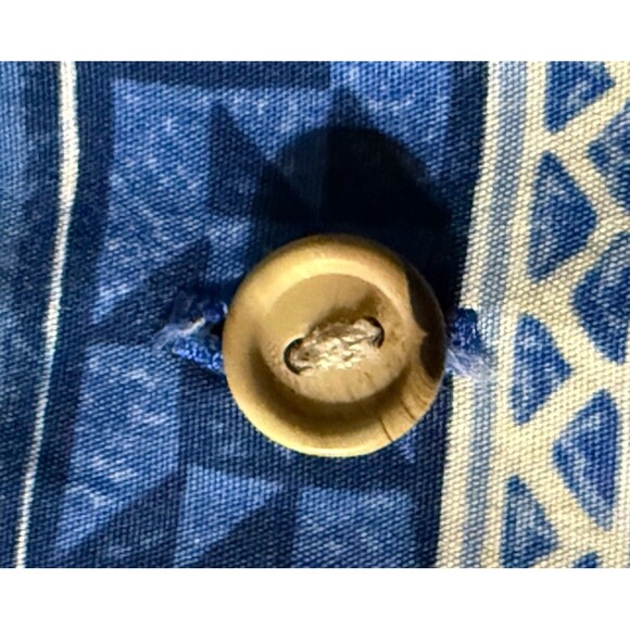 Vintage Hawaiian Aloha Shirt 50s 60s Pride of Hawaii Made‎ Hawaii Blue Tapa M L - Picture 5 of 5